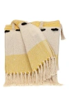 Parkland Collection Inca Fringe Throw Blanket In Yellow