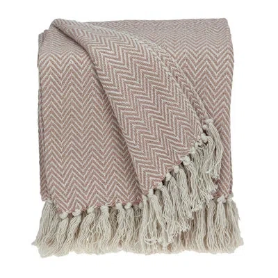 Parkland Collection Isla 52" X 67" Woven Handloom Throw Blanket In Pink