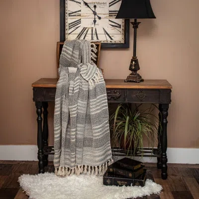 Parkland Collection Ivy Cotton Throw In Gray;beige