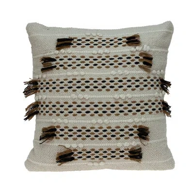 Parkland Collection Jace Transitional Beige Throw Pillow In Brown;beige