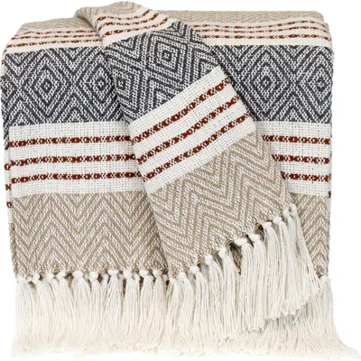 Parkland Collection Kai Fringe Throw Blanket In Beige