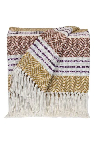 Parkland Collection Kai Fringe Throw Blanket In Mustard