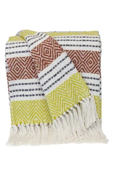 Parkland Collection Kai Fringe Throw Blanket In Rust Multi