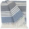 Parkland Collection Kai Stripe Fringe Trim Throw Blanket In Blue