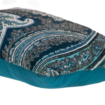 Parkland Collection Lilia Transitional Dark Throw Pillow In Blue;white