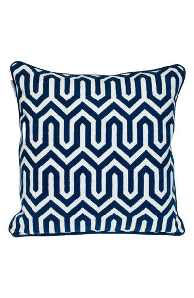 Parkland Collection Machu Embroidered Throw Pillow In Blue
