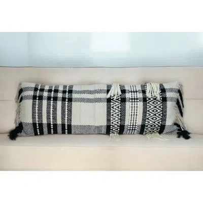 Parkland Collection Minos Transitional White Throw Pillow In Black;white