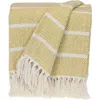 Parkland Collection Mio Stripe Fringe Throw Blanket In Yellow