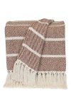 Parkland Collection Mio Stripe Handloomed Throw Blanket In Rust