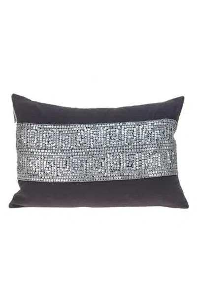 Parkland Collection Misty Embellished Beaded Accent Pillow In Gray