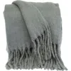 Parkland Collection Nagar Fringe Throw Blanket In Gray