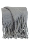 Parkland Collection Nagar Fringe Throw Blanket In Gray