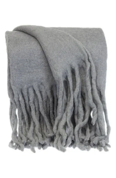 Parkland Collection Nagar Fringe Throw Blanket In Gray