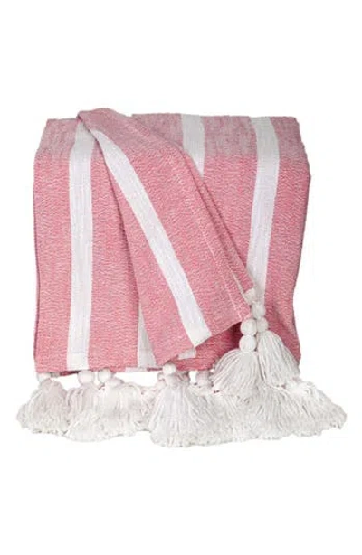 Parkland Collection Nara Tassel Throw Blanket In Pink