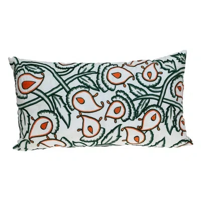 Parkland Collection Paisley Lumbar Pillow In White