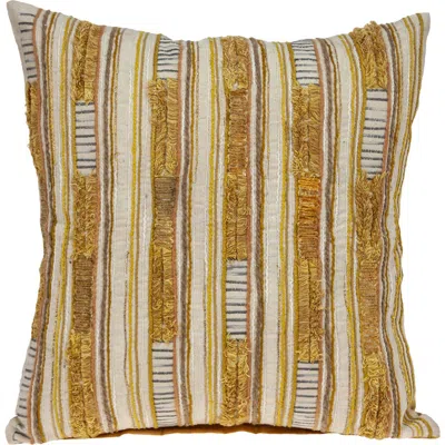 Parkland Collection Paxton Embroidered Throw Pillow In Beige