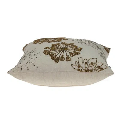 Parkland Collection Periwinkle Transitional Beige Throw Pillow