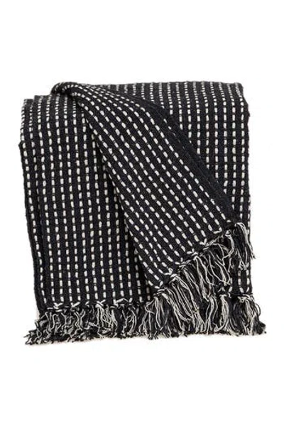 Parkland Collection Petra Casual Beige 52" X 67" Woven Handloom Throw In Black