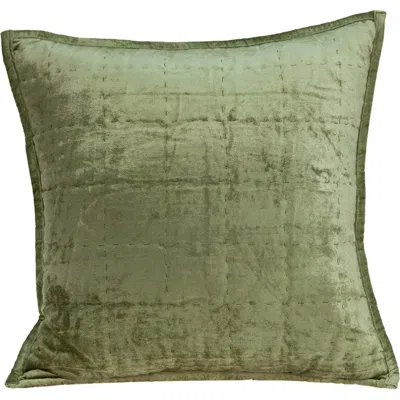 Parkland Collection Pilas Transitional Solid Quilted Pillow In Olive