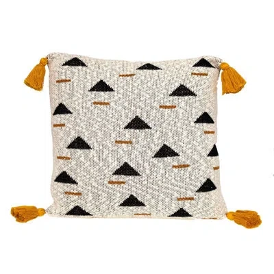 Parkland Collection Poki Transitional Beige Throw Pillow In Black;beige