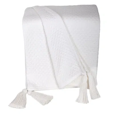Parkland Collection Pure White Cotton Throw 50" X 60"