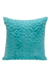 Parkland Collection Quilted Velvet Throw Pillow In Aqua