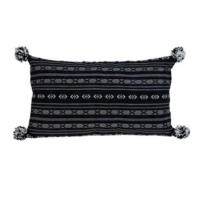 Parkland Collection Raven Transitional Black Throw Pillow In Black;gray