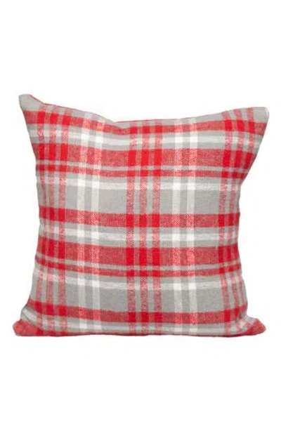 Parkland Collection Red Plaid Throw Pillow