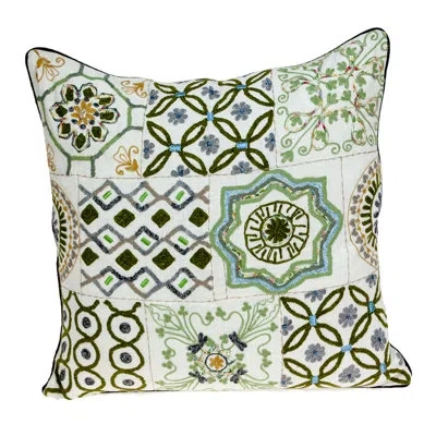 Parkland Collection Ren Transitional Beige Throw Pillow In Off White