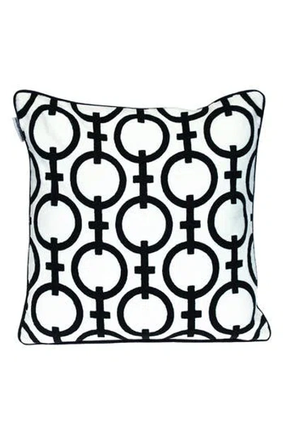 Parkland Collection Rounder Embroidered Throw Pillow In Black