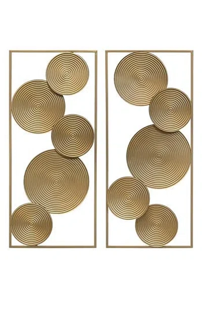 Parkland Collection Set Of 2 Stacked Circle Wall Decor In Gold