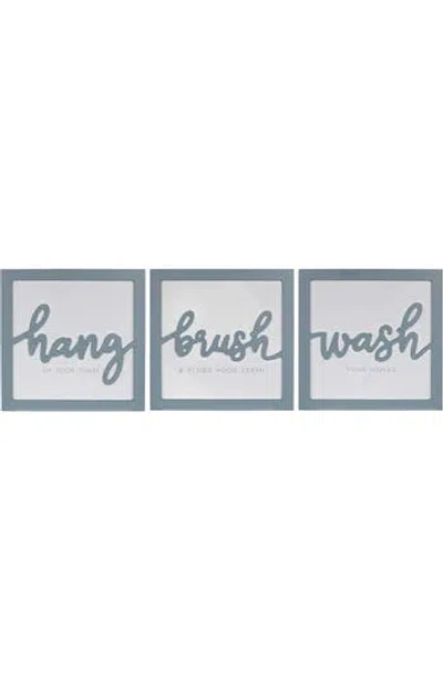 Parkland Collection Set Of 3 Framed Bathroom Art In Blue