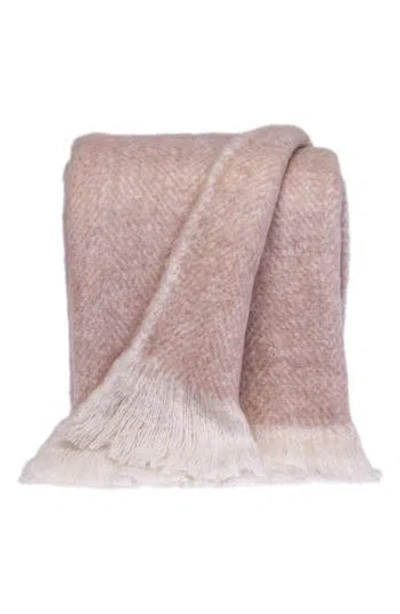 Parkland Collection Stella Handloomed Wool Blend Throw Blanket In Pink