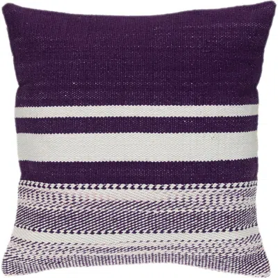 Parkland Collection Stripe Square Accent Pillow In Purple