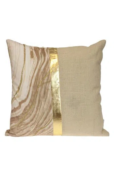Parkland Collection Stripe Square Accent Pillow In Sand