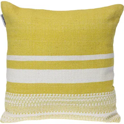 Parkland Collection Stripe Square Accent Pillow In Yellow