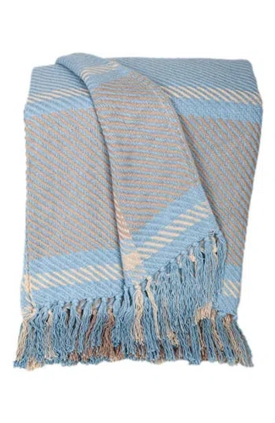 Parkland Collection Sugilite Stripe Fringe Trim Throw Blanket In Plaid Multi