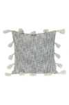 Parkland Collection Tassel Trim Square Accent Pillow In Grey