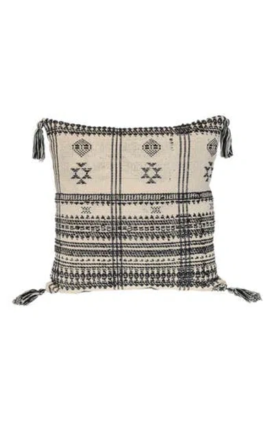Parkland Collection Tassel Trim Square Accent Pillow In Sand