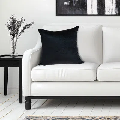 Parkland Collection Topaz Solid Throw Pillow In Polyester,polyfill,black