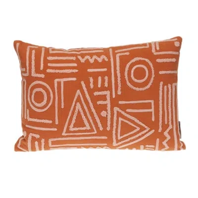 Parkland Collection Transitional Geometric Orange 14" X 20" Pillow
