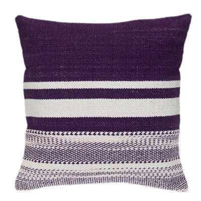 Parkland Collection Transitional Striped 18" X 18" Pillow In Purple