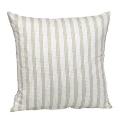 Parkland Collection Transitional Striped White 16" X 16" Pillow