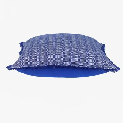 Parkland Collection Transitional Stripes Square 24" X 24" Pillow In Blue