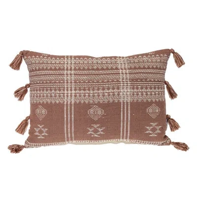 Parkland Collection Transitional Tribal Brown 14" X 20" Pillow
