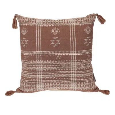 Parkland Collection Transitional Tribal Brown 18" X 18" Pillow
