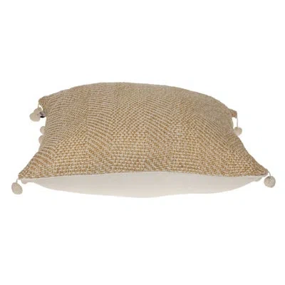 Parkland Collection Transitional Woven Square 18" X 18" Pillow In Beige