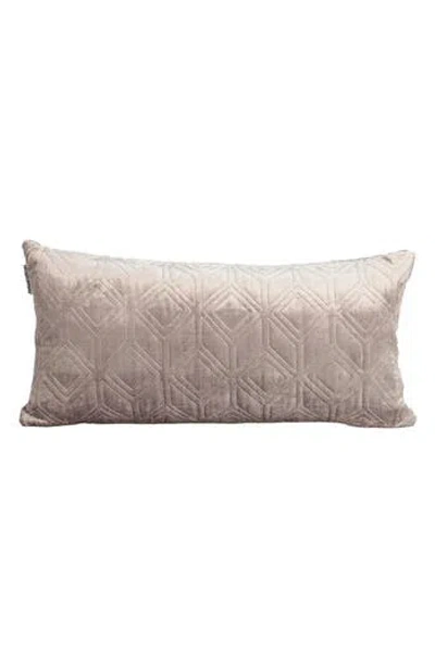 Parkland Collection Tufted Velvet Oblong Throw Pillow In Taupe