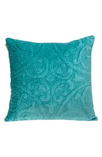 Parkland Collection Tufted Velvet Square Throw Pillow In Aqua