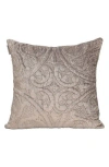 Parkland Collection Tufted Velvet Square Throw Pillow In Taupe